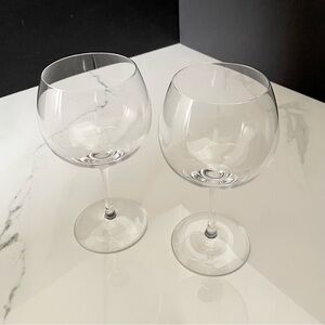 wine glasses 4 oz 14 oz Stemmed Wine Glasses with Silver Angled Metallic Accent, Set of 4